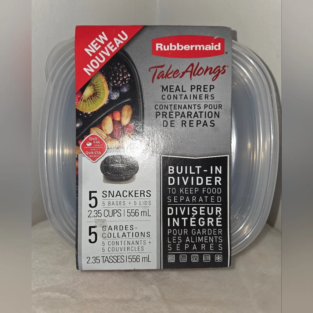 🪷5/$25! Rubbermaid TakeAlongs Meal Prep Containers Set of 5 NIP